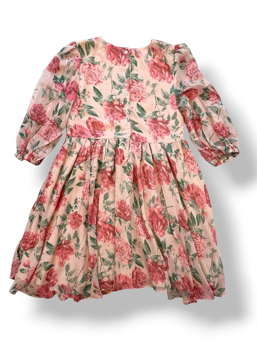 Nordstrom | Floral Sparkle Long Sleeve Dress (8) - Picture 4 of 7